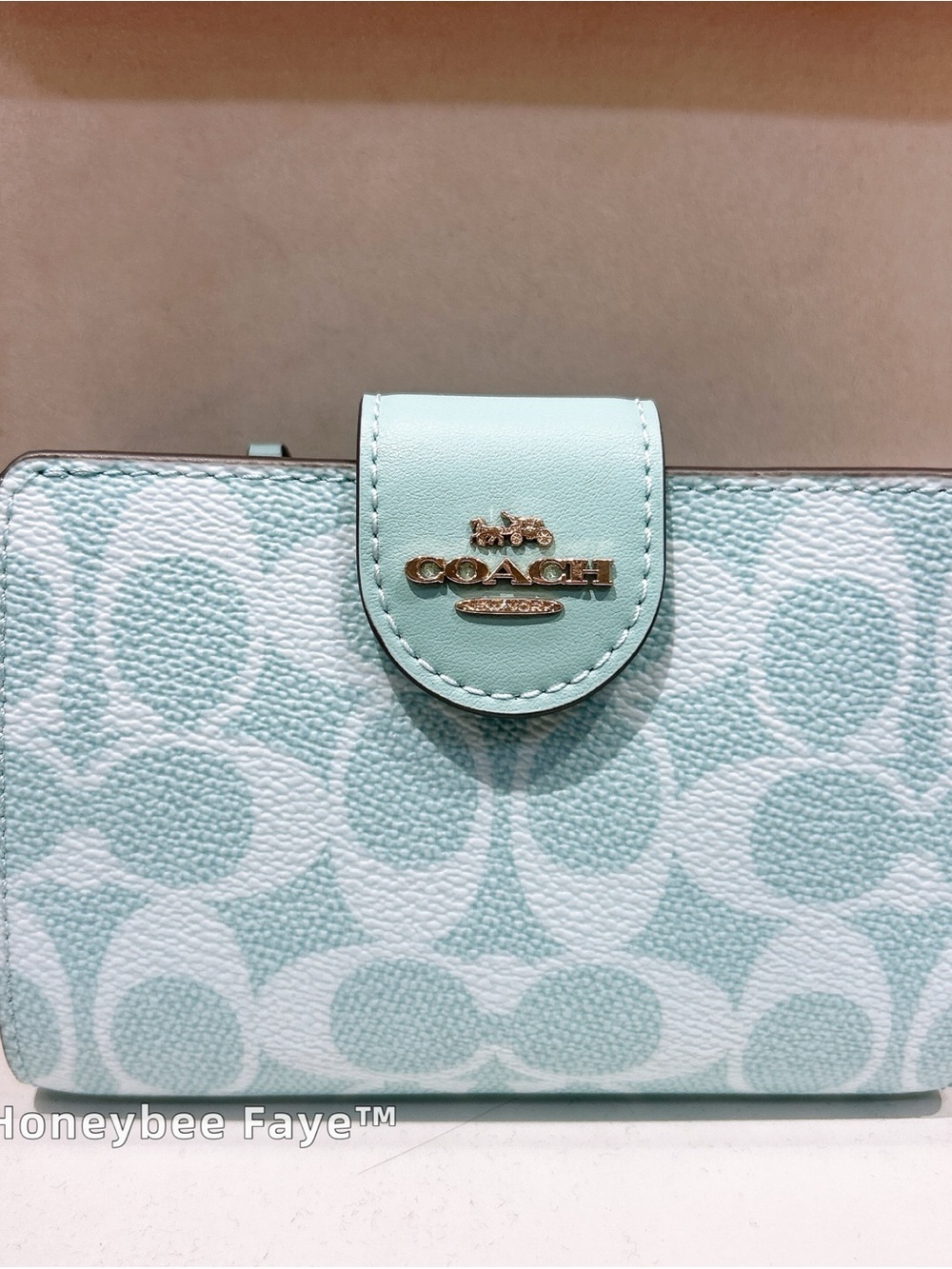 Nwt COACH medium corner zip Signature Wallet